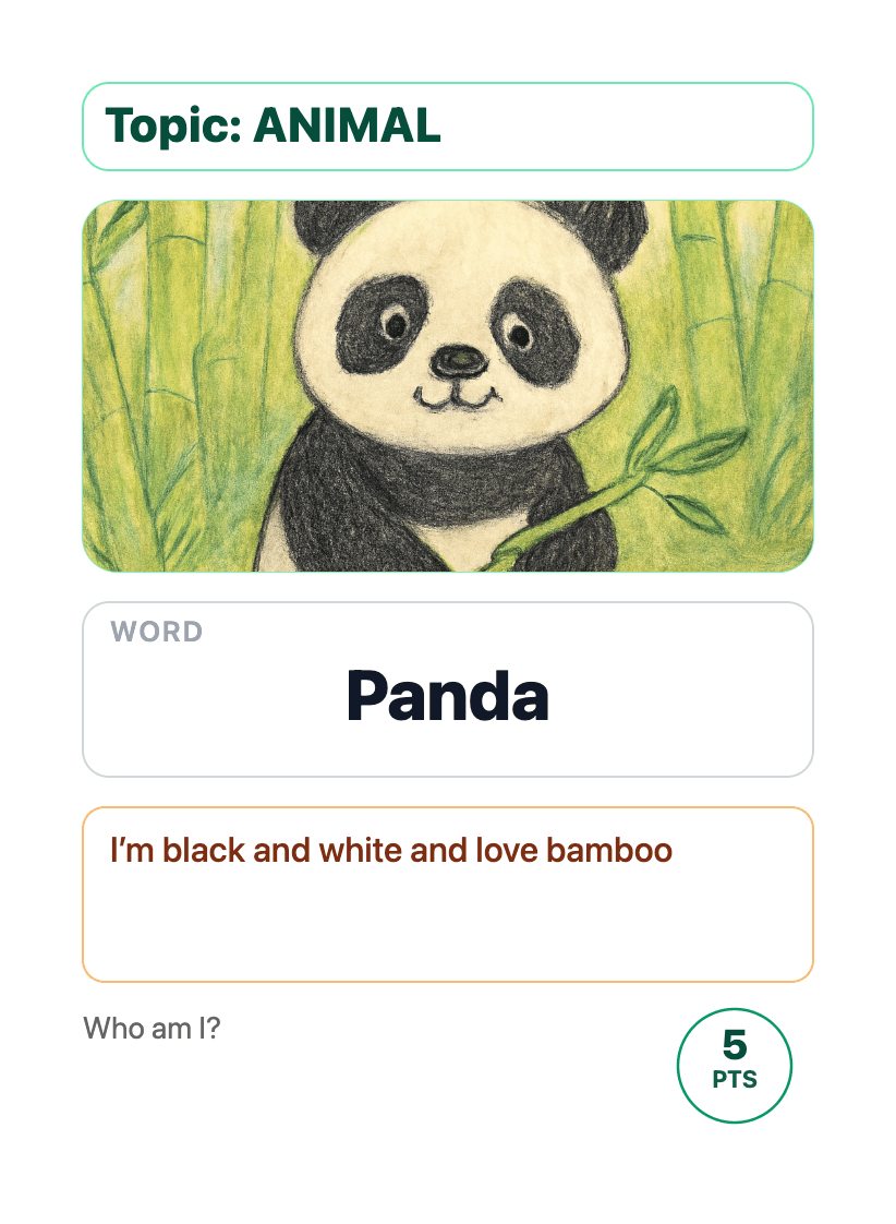 Character card — panda